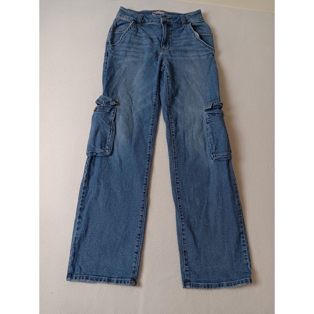 SO Goods For Life Womens Wide Leg Cargo Jeans Medium Wash Blue Size 3‎ Utility